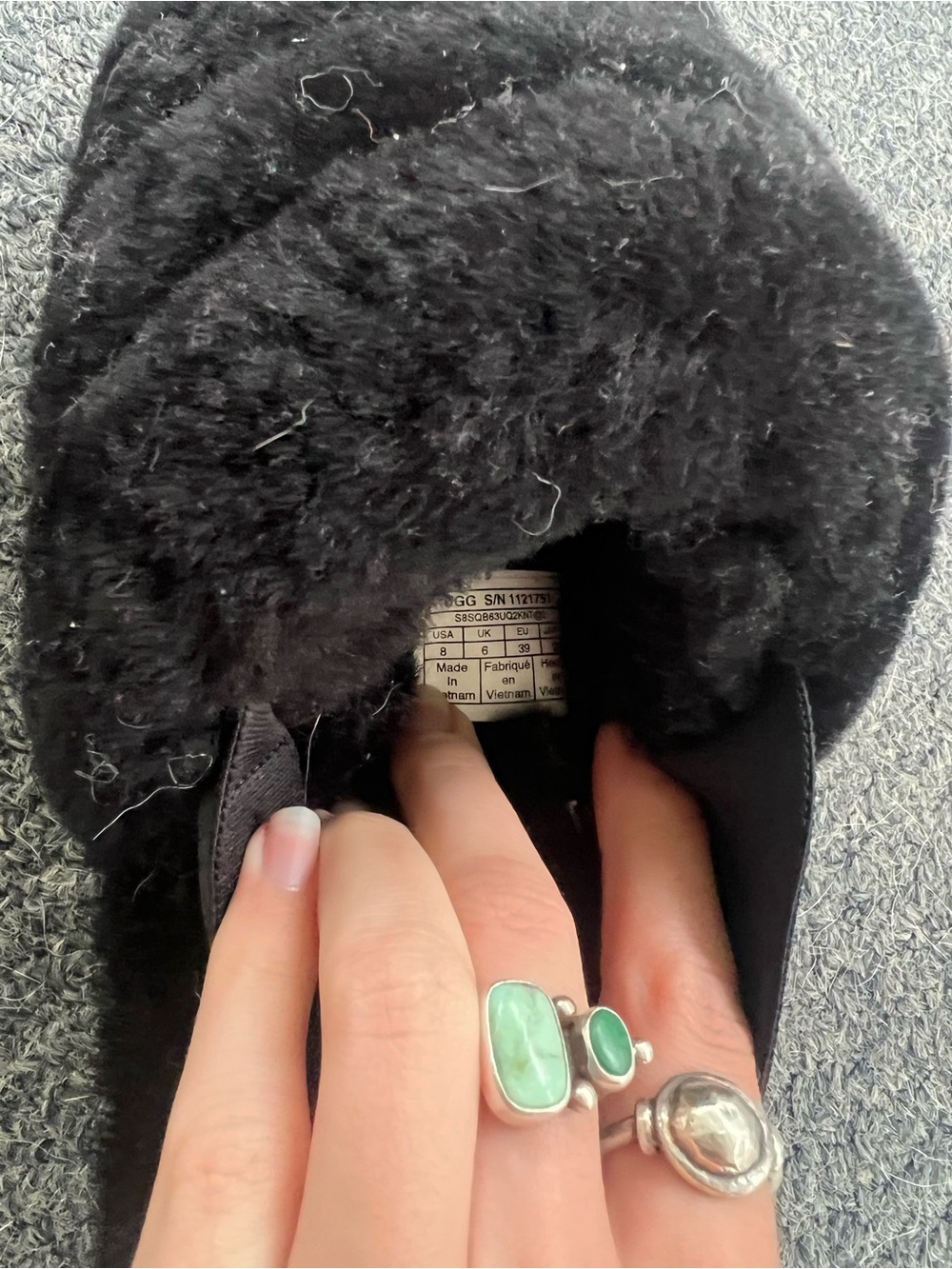 UGG Black Faux-Fur Slip-On Hat
